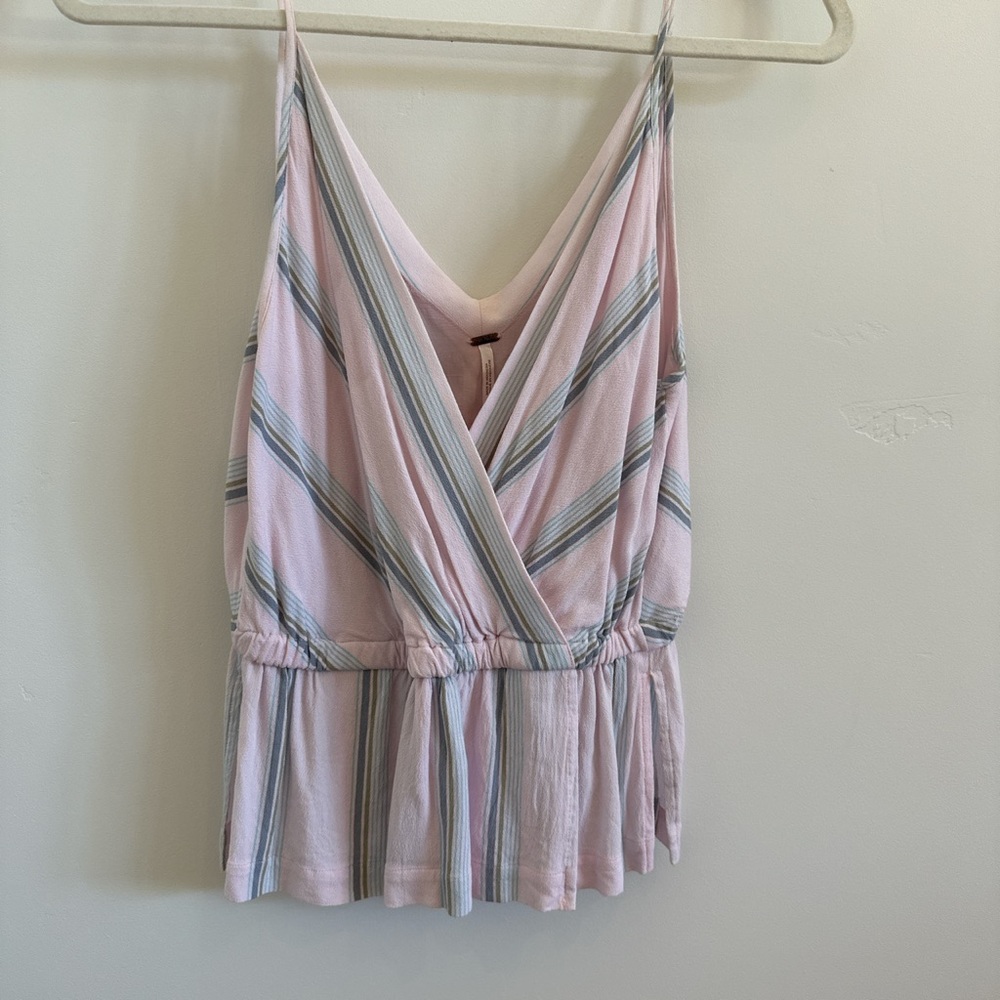 Free People Psychedelic Summer Stripe Surplice Tank